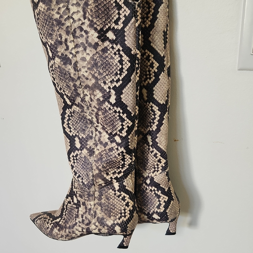 Gianni Bini Snakeskin Over the Knee Boots